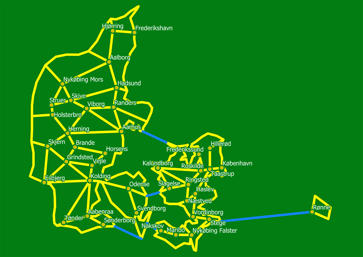 Plán kukuřičného bludiště Račetice - Litohlavy - Labyrint Dánsko