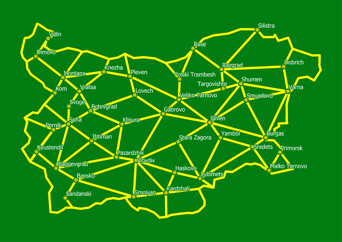 Plán kukuřičného bludiště Valtice - Labyrint Bulharsko